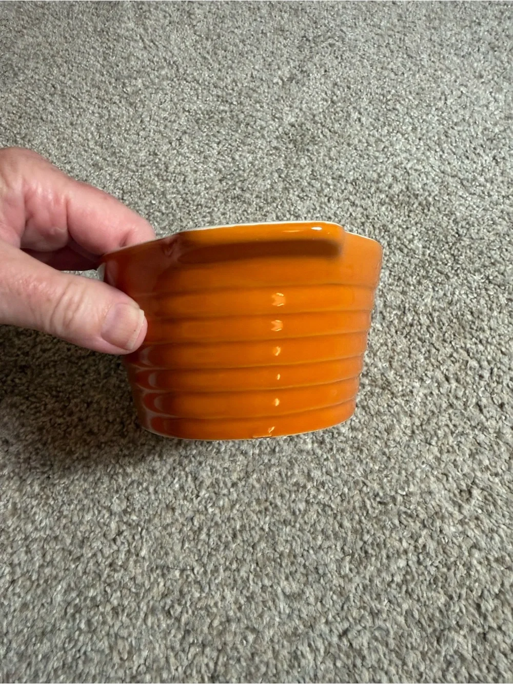 Pair of Orange Ceramic Baking Dishes